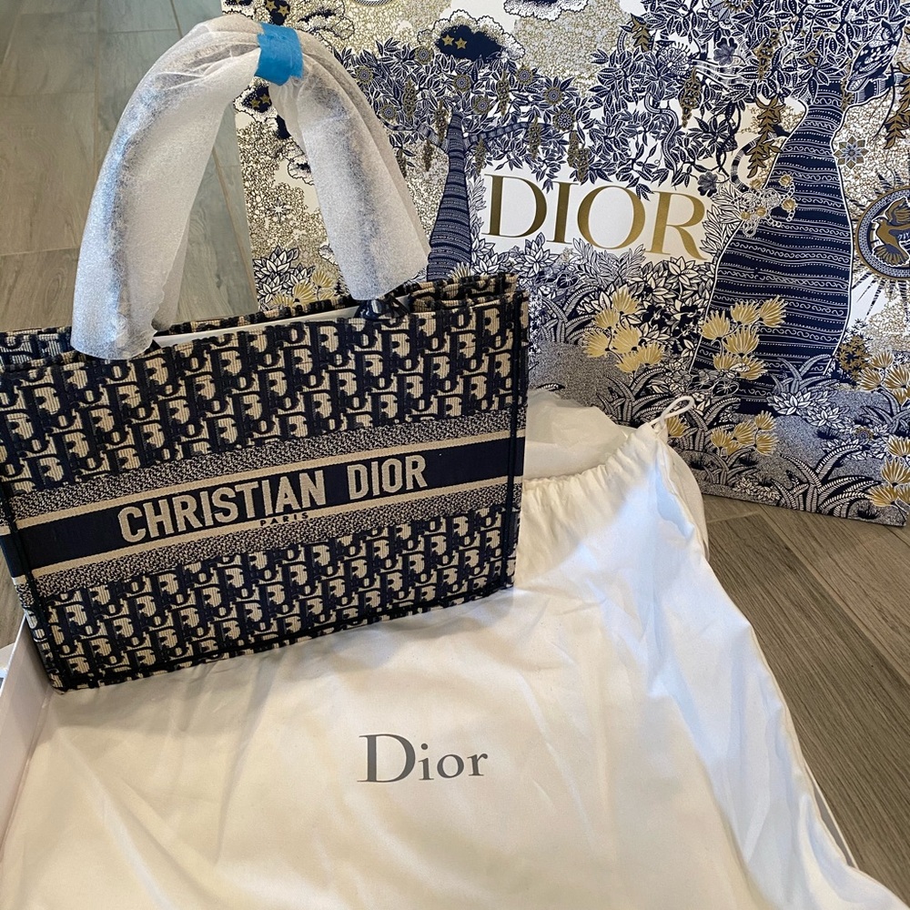 Dior Black and Cream Tote Bag